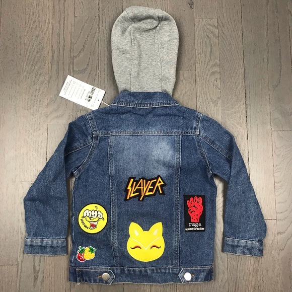 No Brand Other - NWT Kids Rock Patch Slayer Denim Jean Jacket 3T